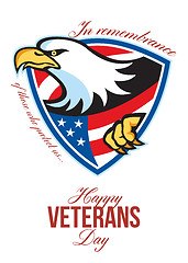 Image showing Happy Veterans Day American Eagle Greeting Card