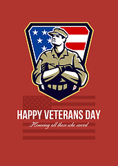 Image showing American Soldier Veterans Day Greeting Card