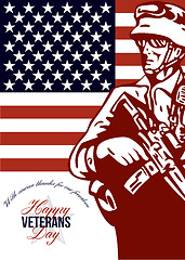 Image showing Veterans Day Modern American Soldier Card