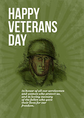 Image showing World War two Veterans Day Soldier Card Sketch
