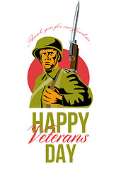 Image showing Veterans Day Greeting Card American WWII Soldier