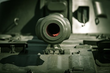 Image showing Closeup of a tank outdoors