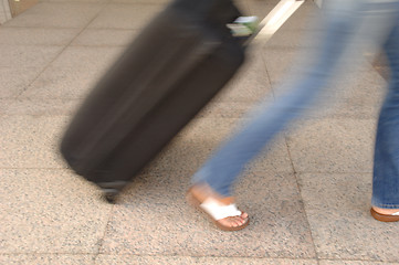 Image showing woman and suitcase