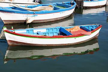 Image showing Old painted boats