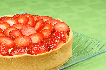 Image showing Strawberry and custard tart