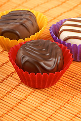 Image showing Mixed chocolate pralines