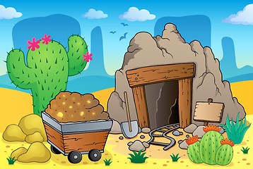 Image showing Desert with old mine theme 4