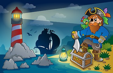 Image showing Lighthouse with pirate theme 4