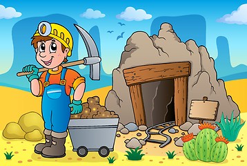 Image showing Desert with old mine theme 2