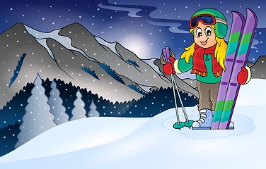 Image showing Winter mountain sport theme 1