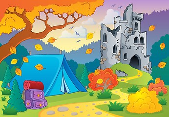 Image showing Autumn theme with castle ruins 3