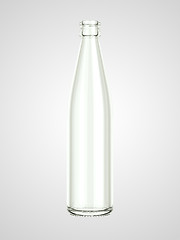 Image showing Empty bottle for water or beer isolated over grey 