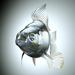 Image showing Front view of Glass goldfish