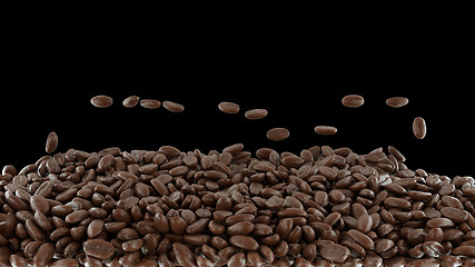 Image showing Coffee crop roasting and mixing isolated 