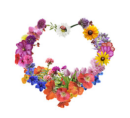 Image showing Assorted Flowers In Heart Shape