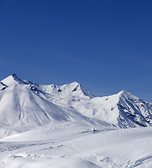 Image showing Winter mountains, ski resort