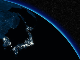Image showing Night over Japan