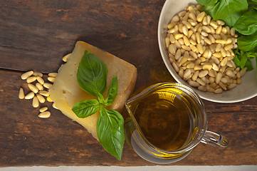 Image showing Italian basil pesto ingredients