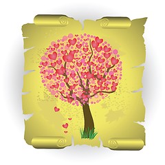 Image showing heart tree on old paper