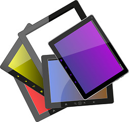 Image showing Set of tablet pc computers