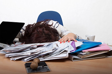 Image showing Young female office worker