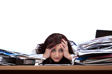 Image showing Young female office worker