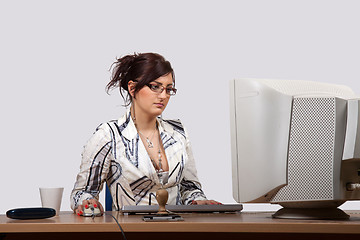 Image showing Young female office worker