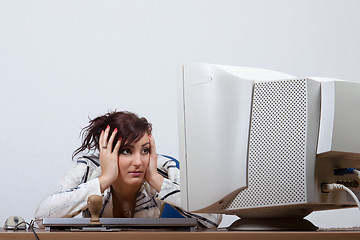 Image showing Young female office worker