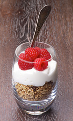 Image showing Raspberries Dessert