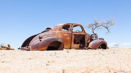 Image showing Abandoned car in the Namib Desert