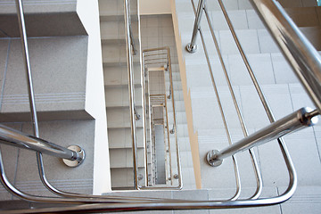 Image showing staircase with metal railing