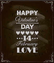 Image showing Happy Valentine's Day Design. Blackboard