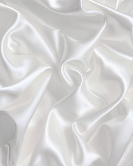 Image showing Smooth elegant white silk as wedding background