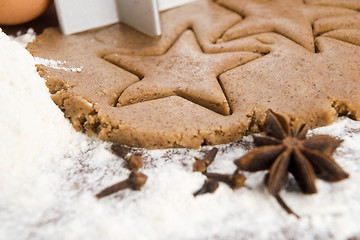 Image showing Preparing gingerbread cookies for christmas