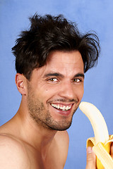 Image showing Man with banana