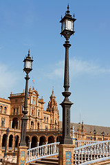 Image showing Palacio Espanol, Plaza de Espana in Seville