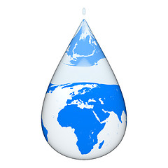 Image showing Earth inside water drop