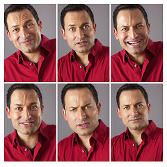 Image showing Six Different Male Expression