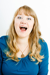 Image showing portrait of a young woman screaming