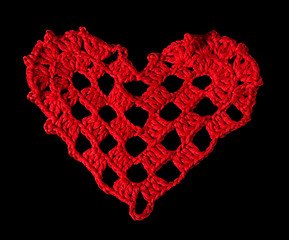 Image showing Knitted red heart 