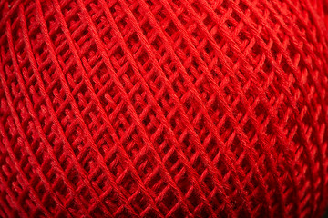 Image showing Red yarn close up