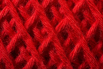 Image showing Red yarn close up