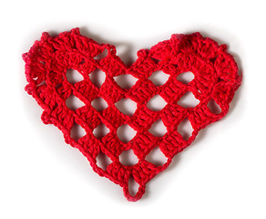 Image showing Knitted red heart 