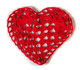 Image showing Knitted red heart 