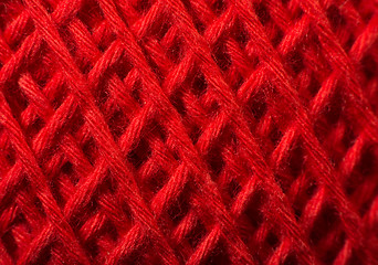 Image showing Red yarn close up