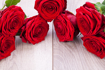 Image showing beautiful red rose flower on black background