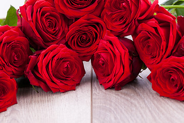 Image showing beautiful red rose flower on black background