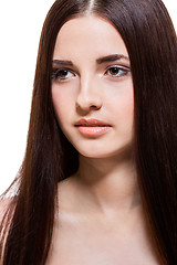 Image showing Beautiful serene woman with a gentle expression