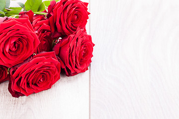 Image showing beautiful red rose flower on black background