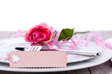 Image showing Valentines table setting